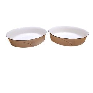 2 Noritake Sterling Tide 7740 Fine China Oval Baking Dish Set 2